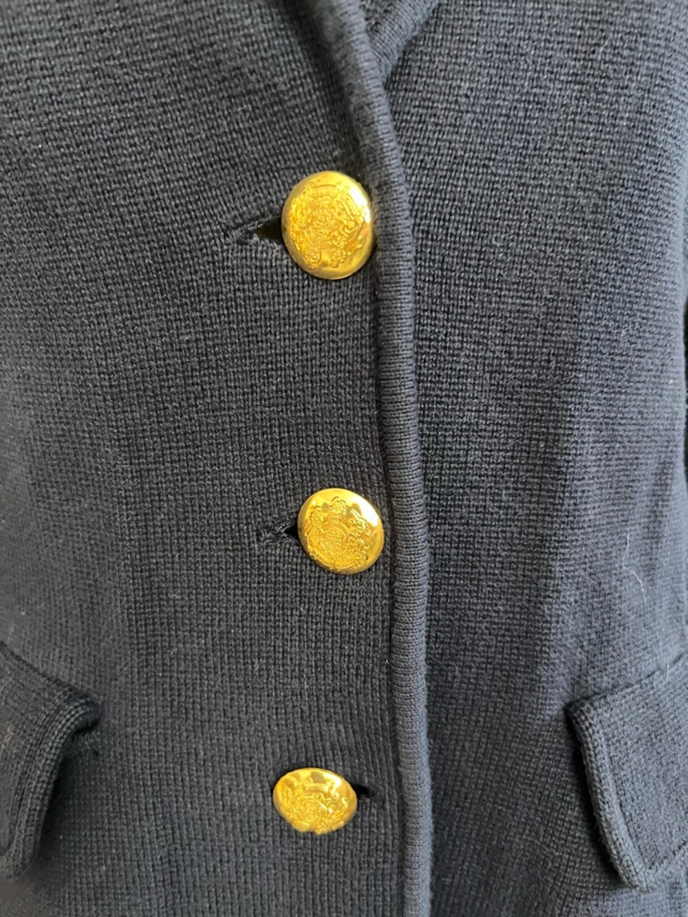 Lauren Ralph Lauren Navy Gold-Button Women's Blazer Jacket Extra Small - Picture 4 of 6